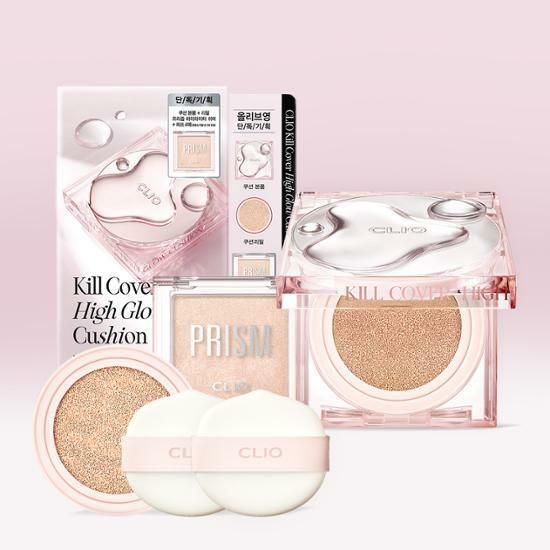 CLIO - Kill Cover High Glow Cushion Special Set (original product + highlighter + refill + 2 puffs) - K-CARE